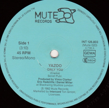 Yazoo – Only You (12", Germany - 1982)