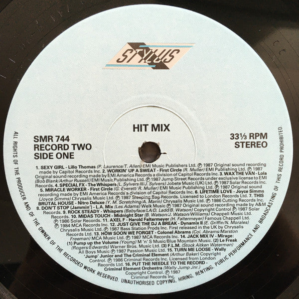Various – Hit Mix (LP, UK - 1987)