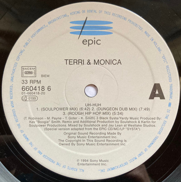 Terri & Monica – Uh Huh (12", UK - 1993)