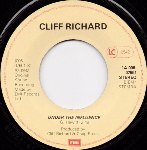 Cliff Richard – The Only Way Out (7", Europe - 1982)