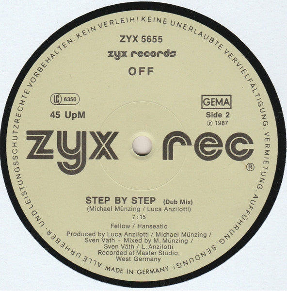 Off – Step By Step (12", Germany - 1987)