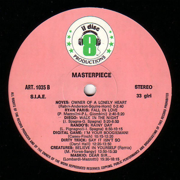 Various – Masterpiece (LP, Compilation, Italy - 1984)