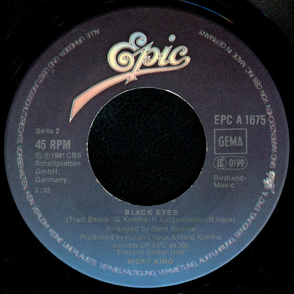 Ricky King – Halé, Hey Louise (7", Germany - 1981)