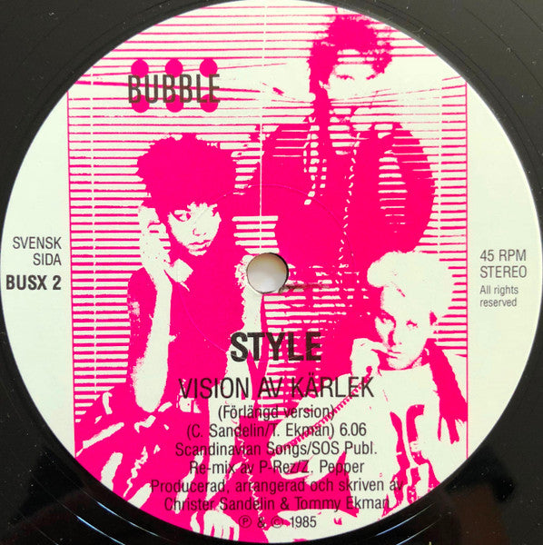 Style (4) – Vision Av Kärlek (Förlängd Vision) / My Kind Of Woman (Extended Vision) (12", Sweden - 1985)