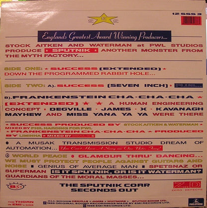 Sigue Sigue Sputnik, Stock, Aitken & Waterman – Success (12", UK - 1988)