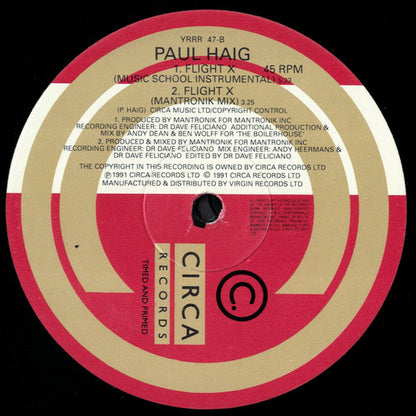 Paul Haig, The Voice Of Reason – Flight X (12", UK - 1991)