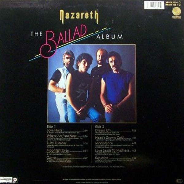 Nazareth (2) – The Ballad Album (LP, Compilation, Germany - 1985)