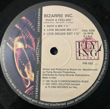 Bizarre Inc – Such A Feeling / Raise Me (12", Italy - 1991)