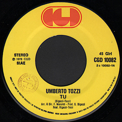Umberto Tozzi – Tu (7", Italy - 1978)