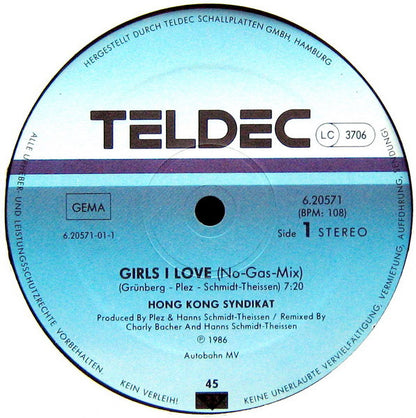 Hongkong Syndikat – Girls I Love (12", Germany - 1986)