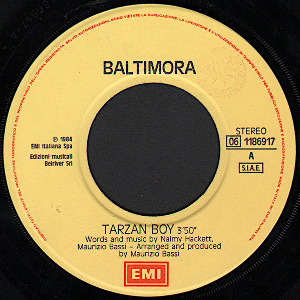 Baltimora – Tarzan Boy (7", Italy - 1985)