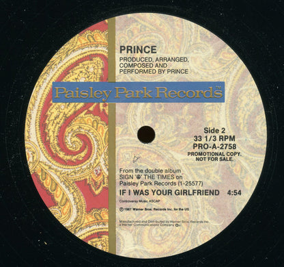 Prince – If I Was Your Girlfriend (12", US - 1987)