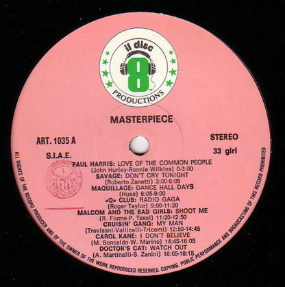 Various – Masterpiece (LP, Compilation, Italy - 1984)