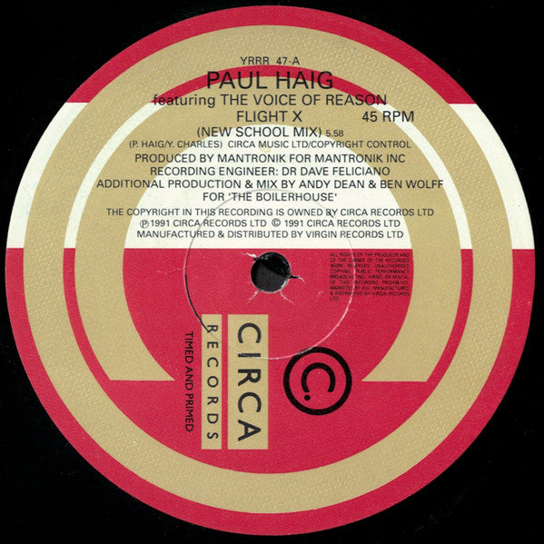 Paul Haig, The Voice Of Reason – Flight X (12", UK - 1991)