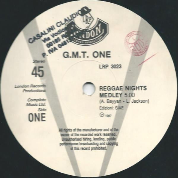G.M.T. One – Rappin' Reggae Night (12", Italy - 1987)