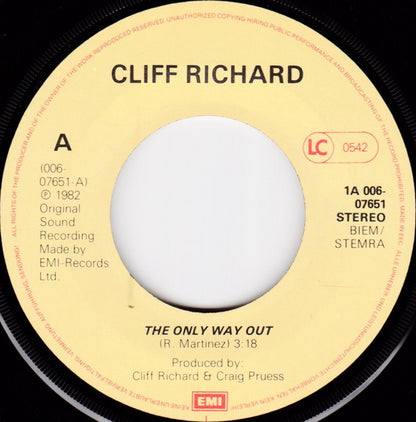 Cliff Richard – The Only Way Out (7", Europe - 1982)