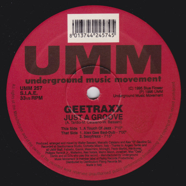 Geetraxx – Just A Groove (12", Italy - 1995)