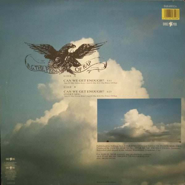 B.G. The Prince Of Rap – Can We Get Enough? (12", Germany - 1993)