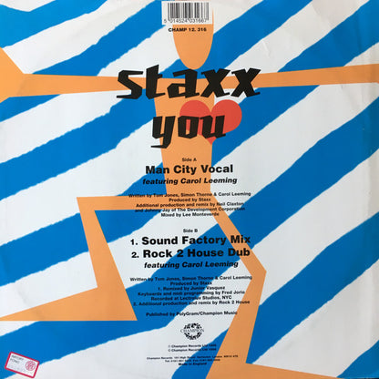 Staxx – You (12", UK - 1995)