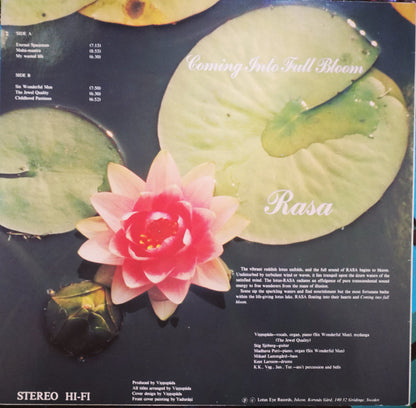 Rasa (4) – Coming Into Full Bloom (LP, Album, Sweden - 1979)