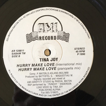 Tina Joy – Hurry Make Love (12", Belgium - 1990)