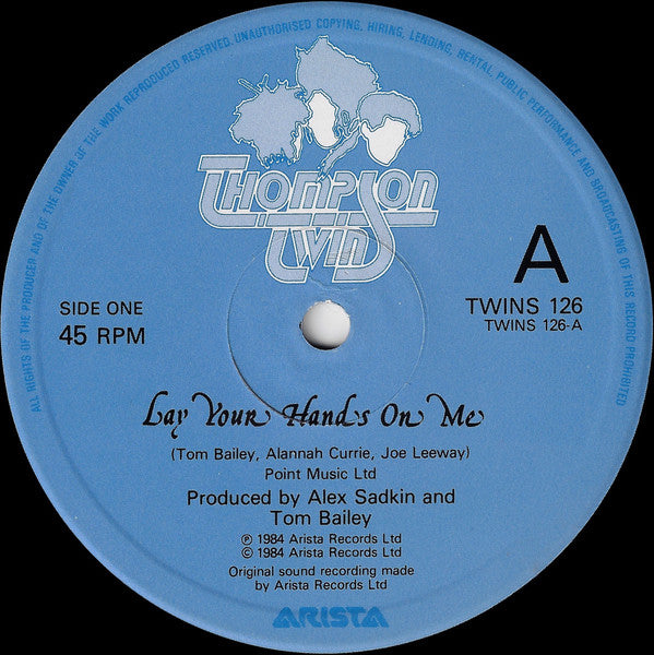 Thompson Twins – Lay Your Hands On Me (12", UK - 1984)