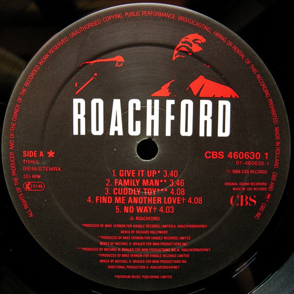 Roachford – Roachford (LP, Album, Europe - 1988)