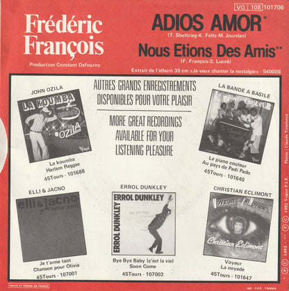 Frédéric François – Adios Amor (7", France - 1982)