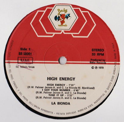 La Bionda – High Energy (LP, Album, Italy - 1979)