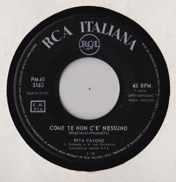 Rita Pavone – Come Te Non C'È Nessuno (7", Italy - 1963)