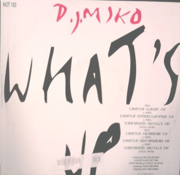 DJ Miko – What's Up (12", Italy - 1993)