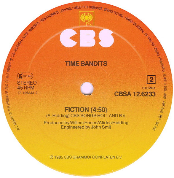 Time Bandits – Endless Road (I Want You To Know My Love) (Special Re-Mixed Dance-Version) (12", Netherlands - 1985)