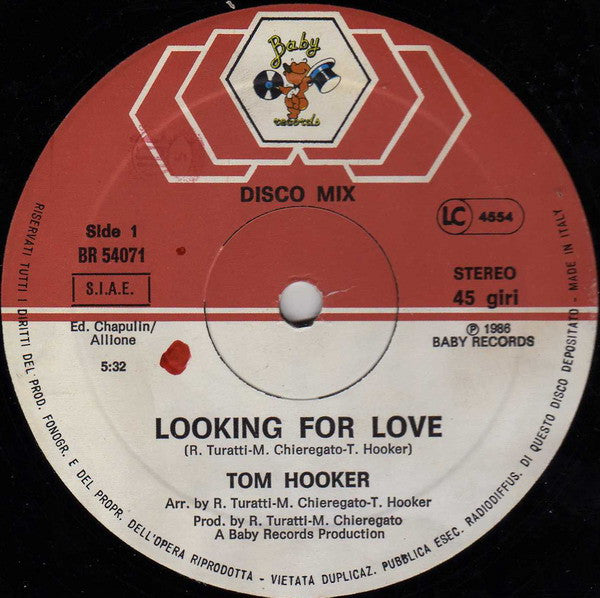 Tom Hooker – Looking For Love (12", Italy - 1986)