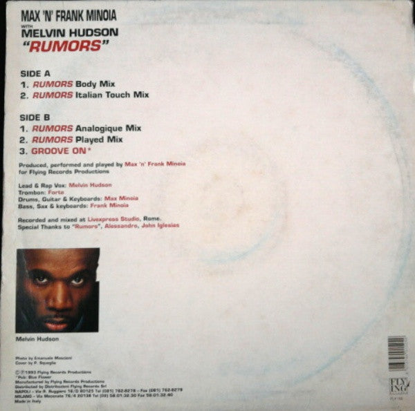 Max 'N' Frank Minoia, Melvin Hudson – Rumors (12", Italy - 1993)