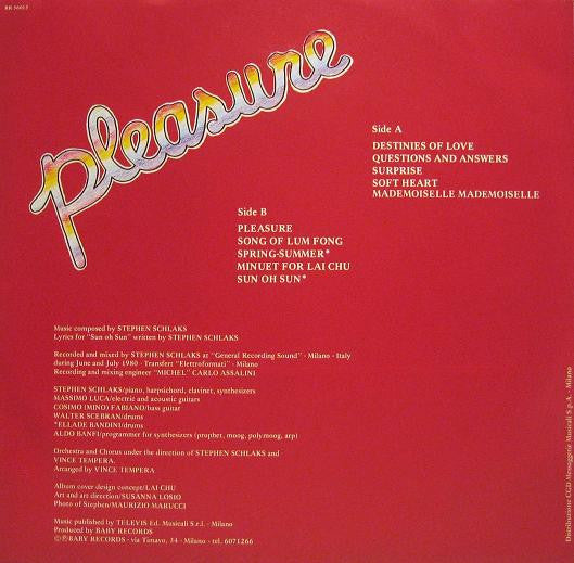 Stephen Schlaks – Pleasure (LP, Album, Italy - 1980)