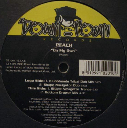 Peach – On My Own (12", Italy - 1996)