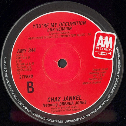 Chas Jankel, Brenda Jones – You're My Occupation (12", UK - 1986)