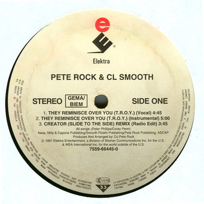 Pete Rock & C.L. Smooth – They Reminisce Over You (T.R.O.Y.) (12", Europe - 1992)