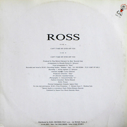 Ross – Can't Take My Eyes Off You (12", Italy - 1986)