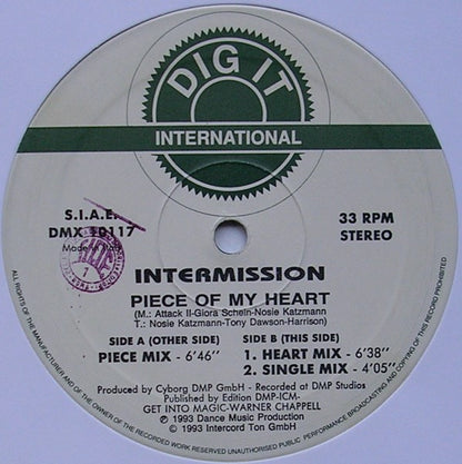 Intermission – Piece Of My Heart (12", Italy - 1993)