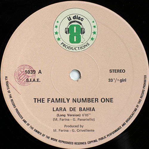 The Family Number One – Lara De Bahia (12", Italy - 1984)