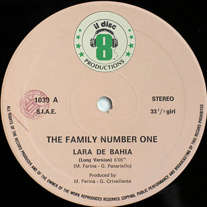 The Family Number One – Lara De Bahia (12", Italy - 1984)