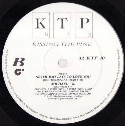 Kissing The Pink – Never Too Late To Love You (12", UK - 1986)