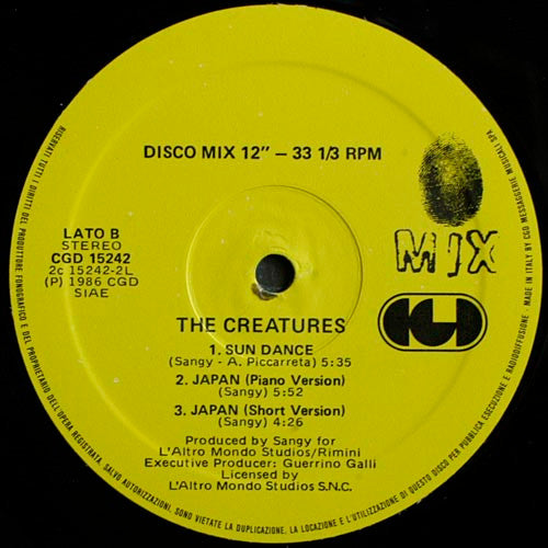 The Creatures (2) – Japan (12", Italy - 1986)