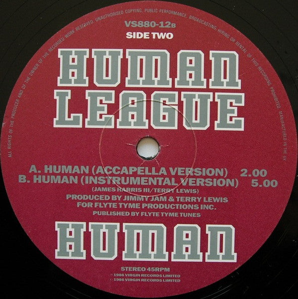 The Human League – Human (12", UK - 1986)