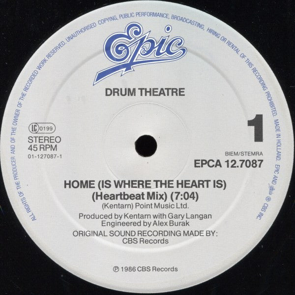 Drum Theatre – Home (Is Where The Heart Is) (12", Netherlands - 1986)