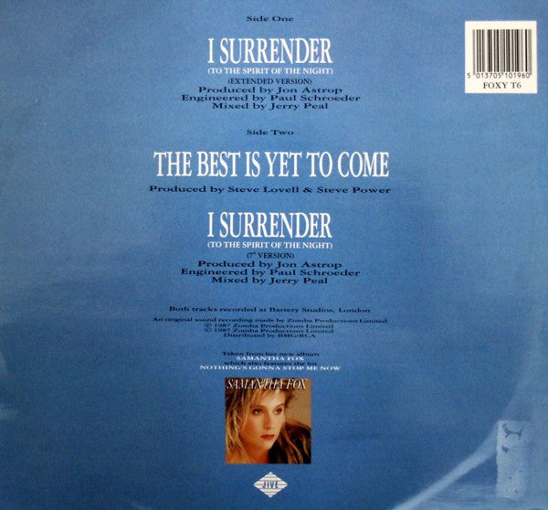 Samantha Fox – I Surrender (To The Spirit Of The Night) (12", UK - 1987)