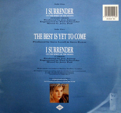 Samantha Fox – I Surrender (To The Spirit Of The Night) (12", UK - 1987)