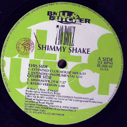 740 Boyz – Shimmy Shake (12", Italy - 1995)