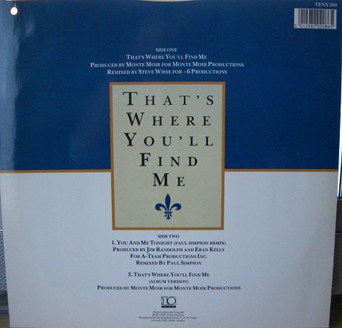Déjà – That's Where You'll Find Me (12", UK - 1988)